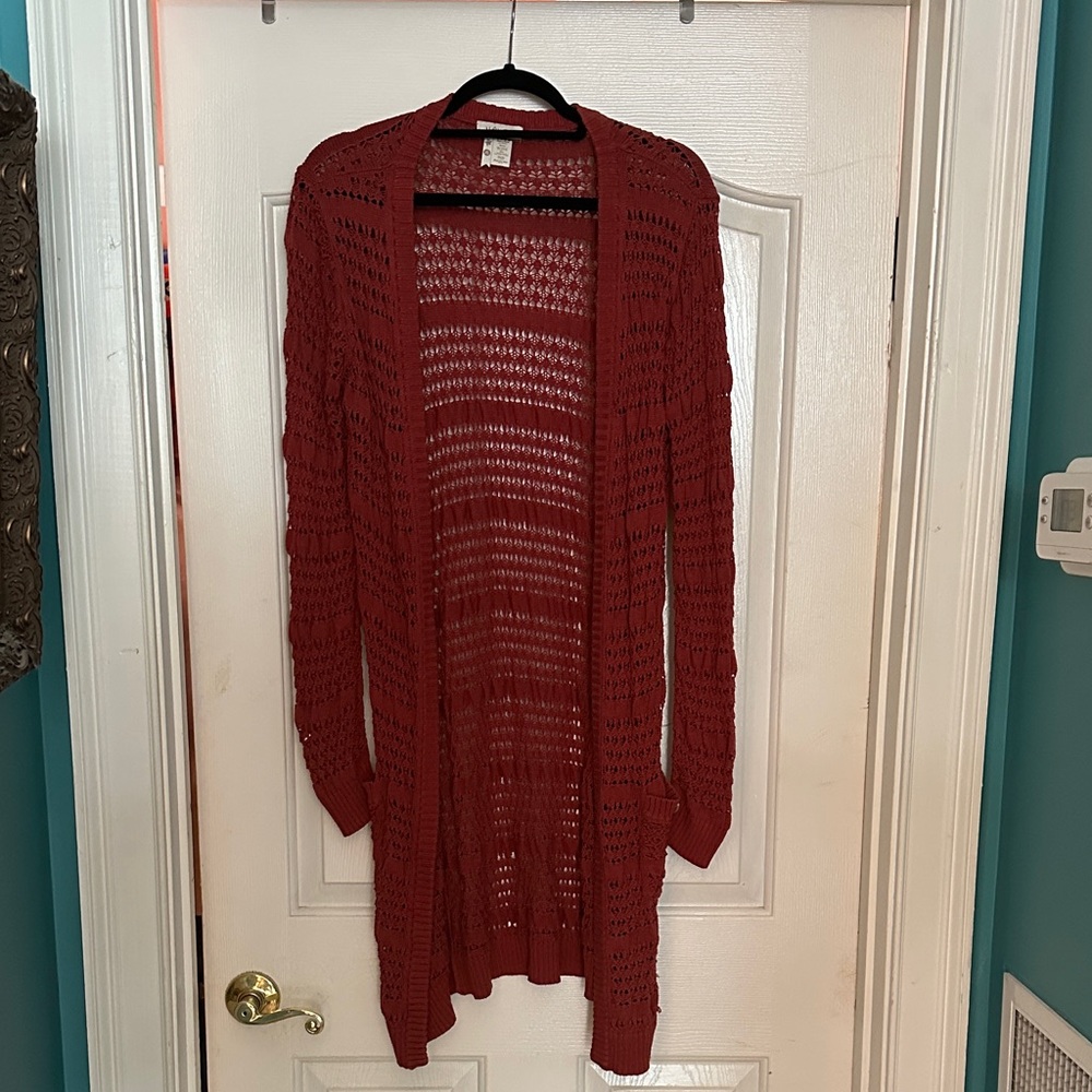 Matilda Jane Red Open-Knit Cardigan